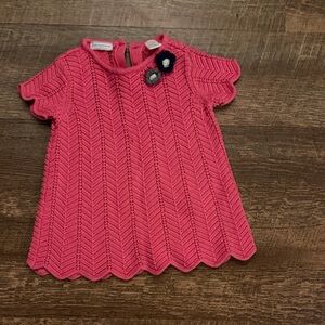 First Impressions Pink Scalloped Dress